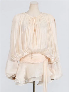 Beige Sheer Puffed - Lub Tes Tsho Tsho